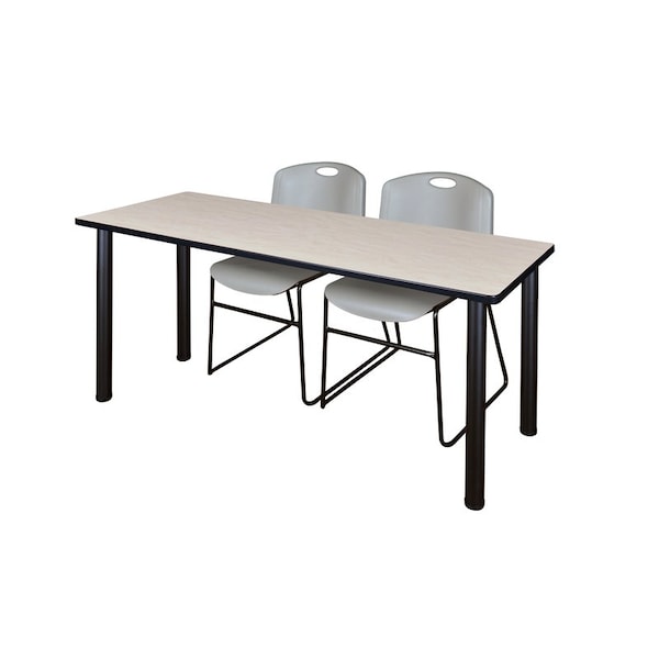 Kee Rectangle Tables > Training Tables > Kee Table & Chair Sets, 60 W, 24 L, 29 H, Maple MT6024PLBPBK44GY - main